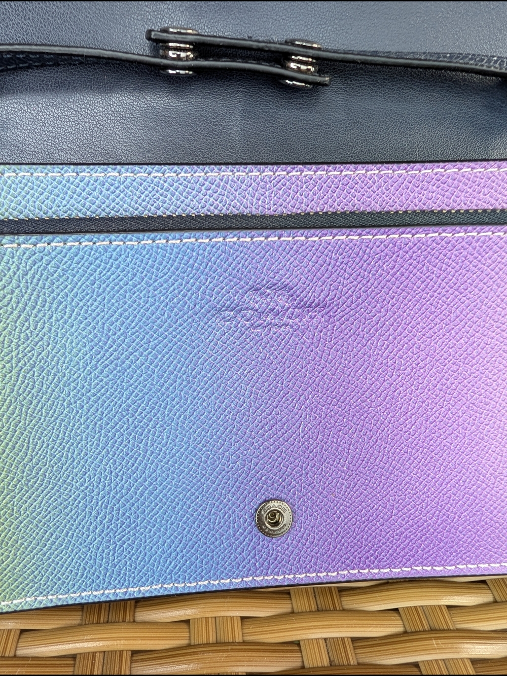 Coach Hayden Ombre Multi-Colored Leather Crossbody Bag Clutch Wallet Small - Picture 15 of 16